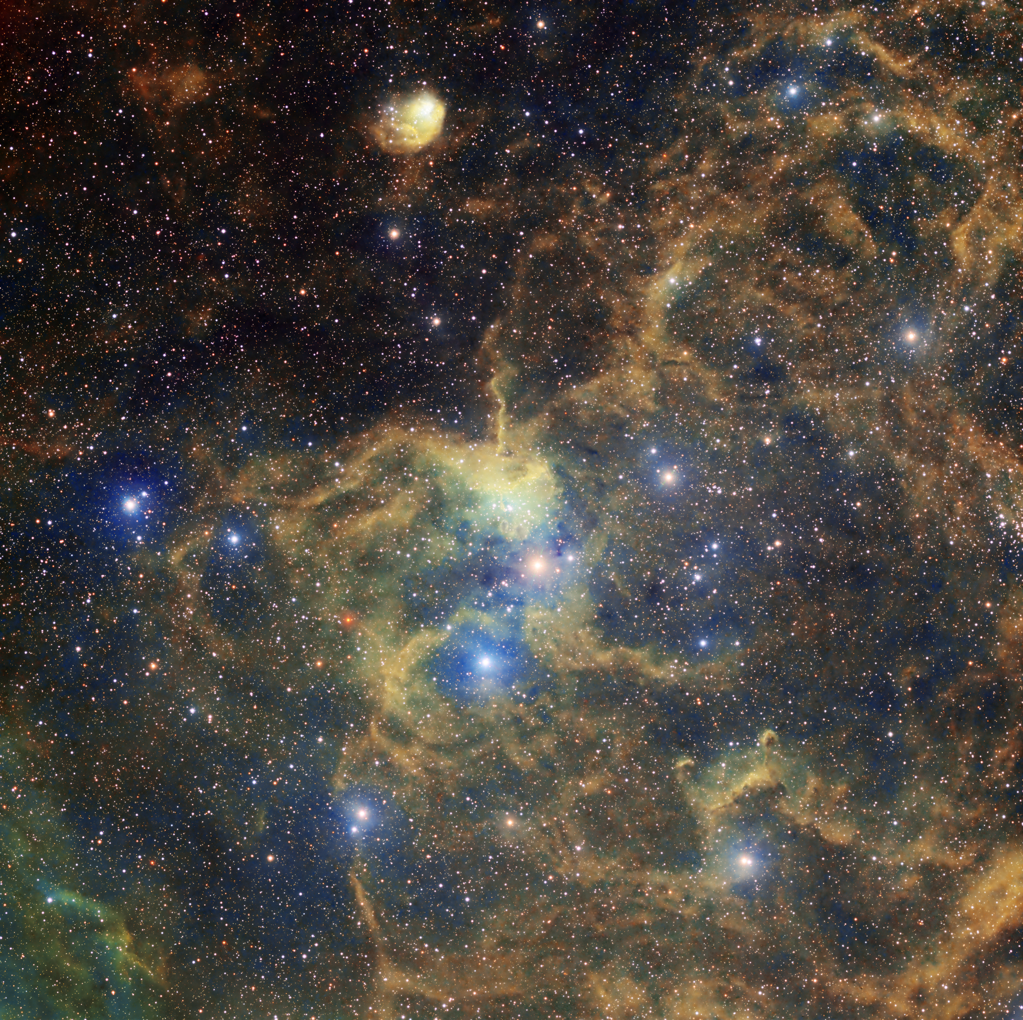 IC417 in SHO+RGB Stars