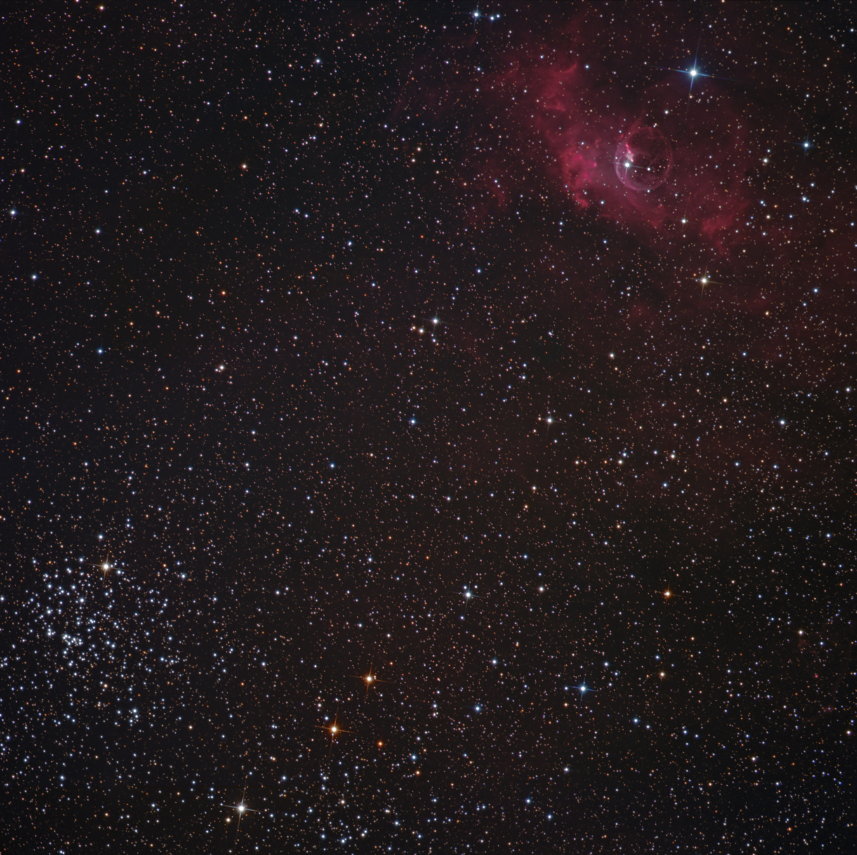 M52, The Bubble Nebula