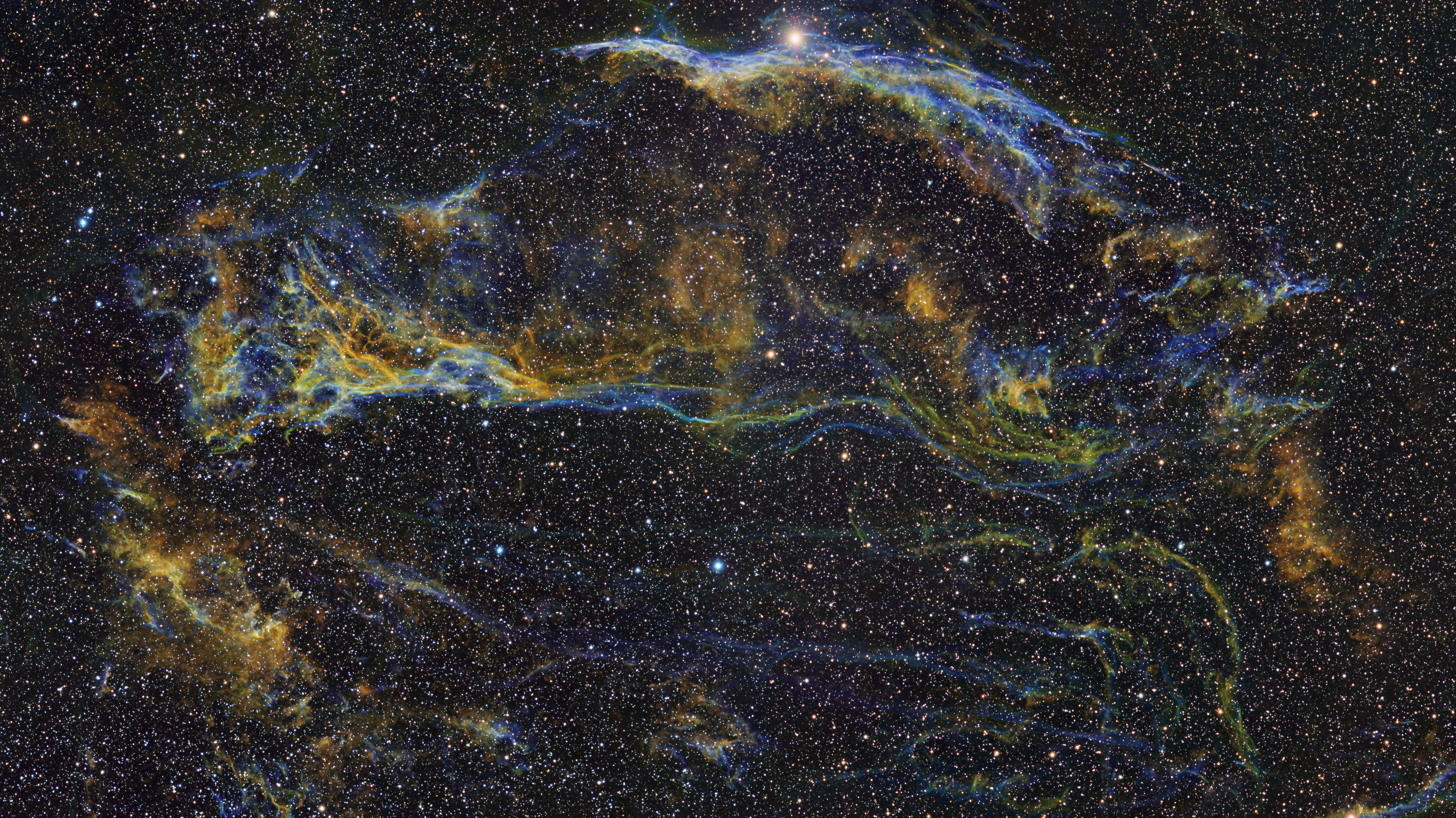 Veil in SII-Ha-OIII+RGB