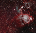 Fishhead Nebula in HOO+RGB